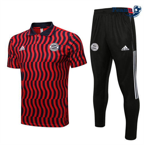 Kit Maglia Formazione Bayern Monaco Polo + Pantaloni Rosso 2022-2023 P228078