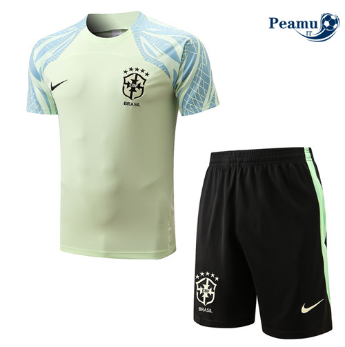 Kit Maglia Formazione Brasile + Pantaloni Bianco 2022-2023 P228079