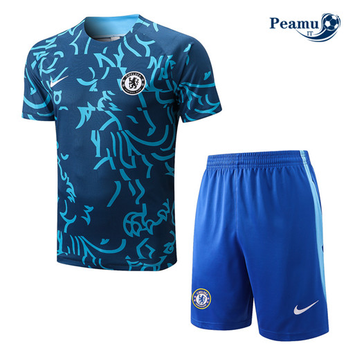Kit Maglia Formazione Chelsea + Pantaloni Blu 2022-2023 P228080