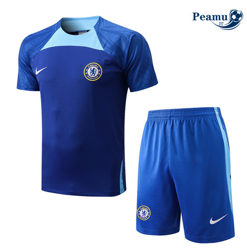 Kit Maglia Formazione Chelsea + Pantaloni Blu 2022-2023 P228081