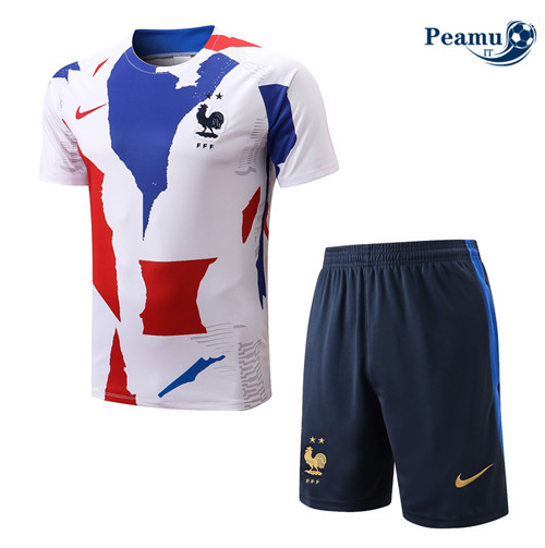 Kit Maglia Formazione Francia + Pantaloni Bianco 2022-2023 P228085