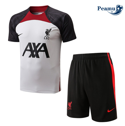 Kit Maglia Formazione Liverpool + Pantaloni Bianco 2022-2023 P228094