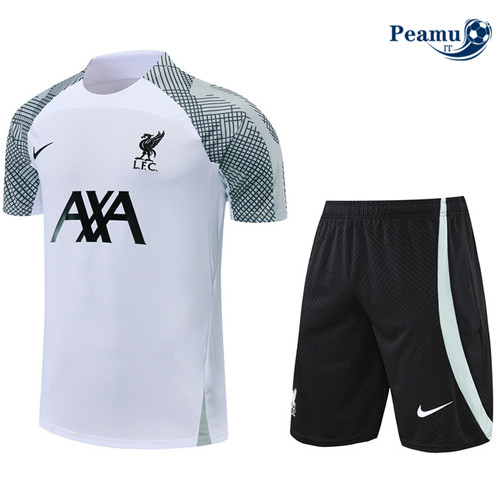 Kit Maglia Formazione Liverpool + Pantaloni Bianco 2022-2023 P228095