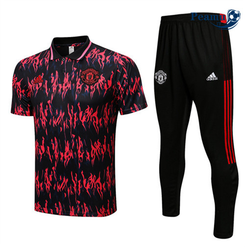 Kit Maglia Formazione Manchester United Polo + Pantaloni Rosso 2022-2023 P228101