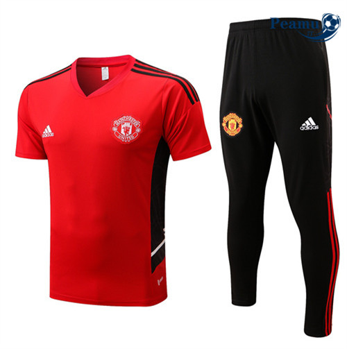 Kit Maglia Formazione Manchester United + Pantaloni Rosso 2022-2023 P228102