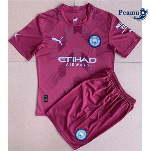 Maglia Calcio Manchester City Bambino Portiere Rosso 2022-2023 P228191