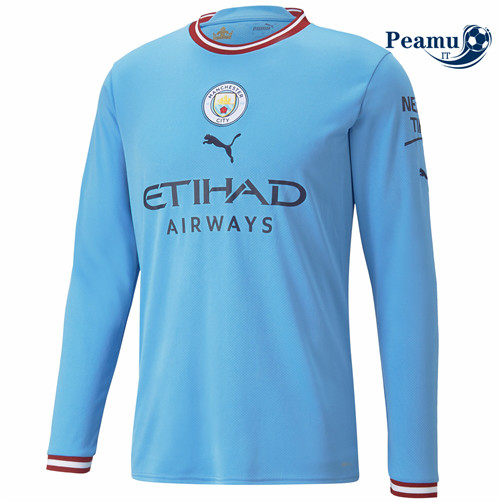Maglia Calcio Manchester City Prima Manica lunga 2022-2023 P228534
