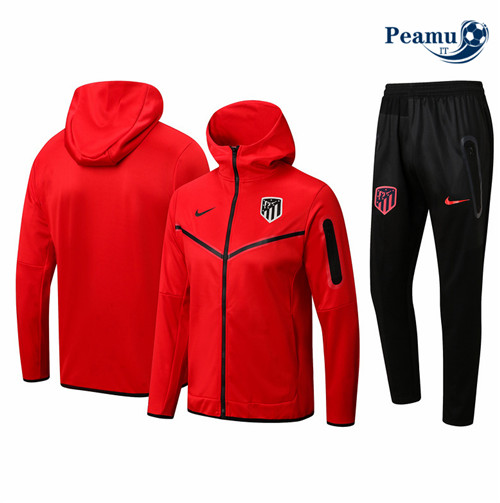 Tuta Calcio - Felpa con cappuccio Atletico Madrid Rosso 2022-2023 P228684