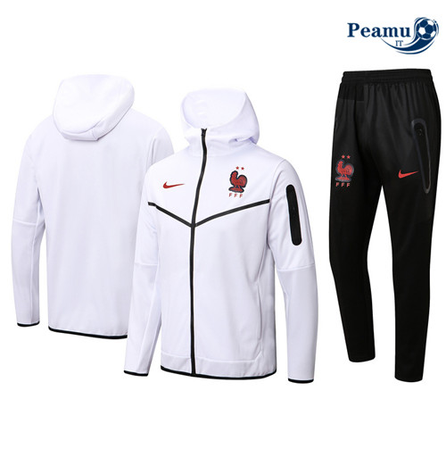 Tuta Calcio - Felpa con cappuccio Francia Bianco 2022-2023 P228709