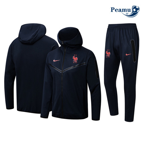 Tuta Calcio - Felpa con cappuccio Francia Nero 2022-2023 P228710