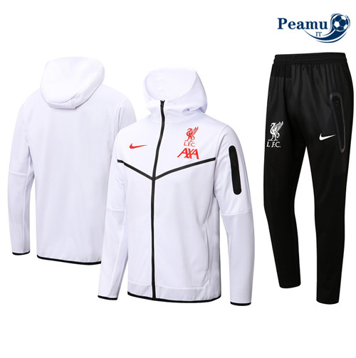 Tuta Calcio - Felpa con cappuccio Liverpool Bianco 2022-2023 P228693