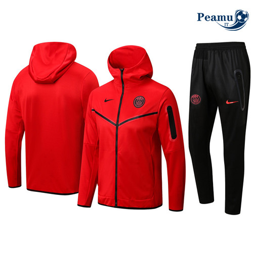 Tuta Calcio - Felpa con cappuccio Paris PSG Rosso 2022-2023 P228701