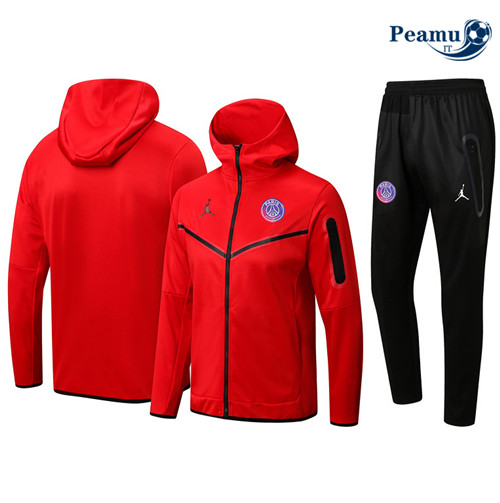 Tuta Calcio - Felpa con cappuccio Paris PSG Rosso 2022-2023 P228702