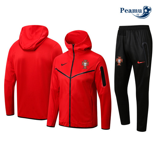Tuta Calcio - Felpa con cappuccio Portogallo Rosso 2022-2023 P228711