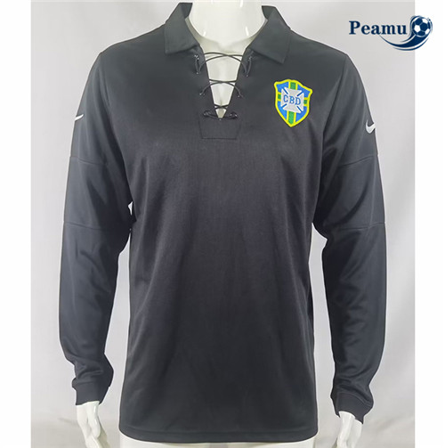 Classico Maglie BrasilManga larga Negro 2004