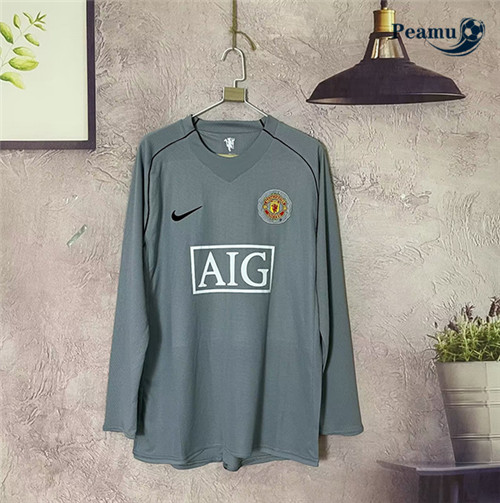 Classico Maglie Manchester UnitedPortero Manga Larga Gris 2007-08