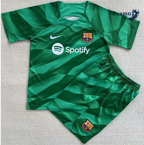 Maglia Calcio Barcelona Bambino Portero Verde 2023