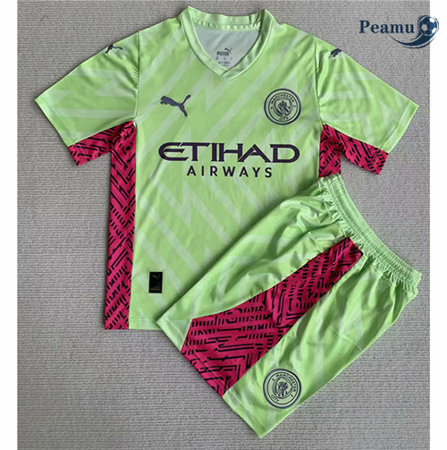 Maglia Calcio Manchester City Bambino Portero Verde 2023