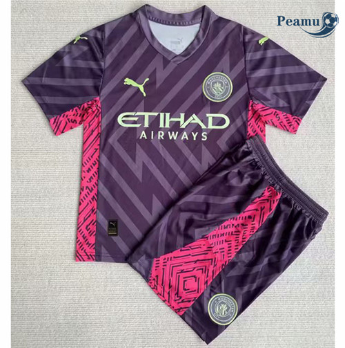 Maglia Calcio Manchester City Bambino Portero Púrpura 2023