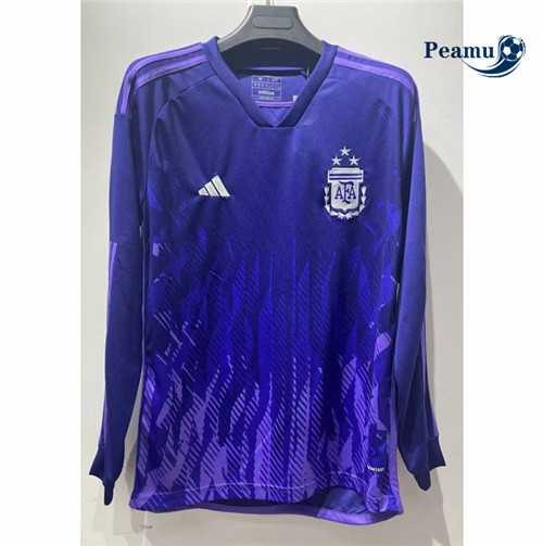 Maglia Calcio Argentina Segunda 3-star Manga Larga 2022