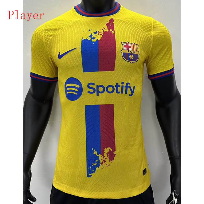 Peamu Maglia Calcio Player Barcellona Classic Giallo 2023-2024