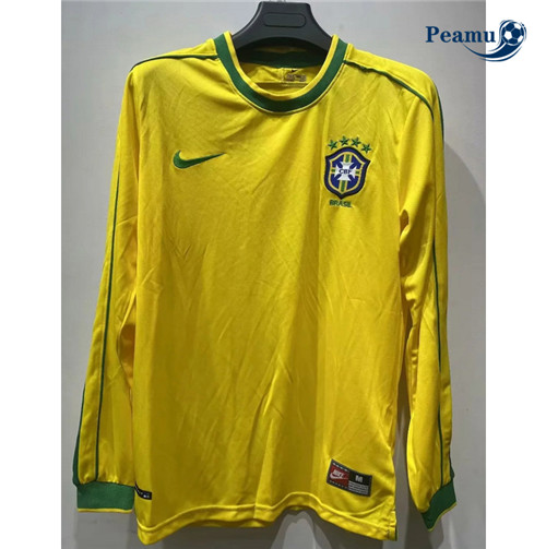 Peamu Classico Maglie Calcio Brasile Prima Manica lunga 1998