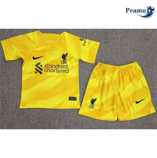 Peamu Maglia Calcio Liverpool Bambino Portiere Giallo 2023-2024