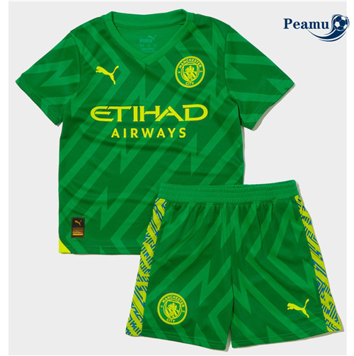 Peamu Maglia Calcio Manchester City Bambino Portiere Prima 2023-2024