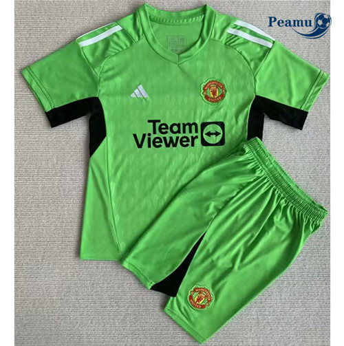 Peamu Maglia Calcio Manchester United Bambino goalkeeper Verde 2023-2024