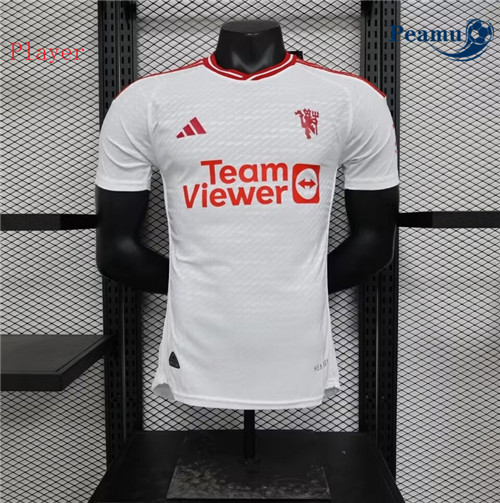 Peamu Maglia Calcio Player Manchester United Seconda Bianco 2023-2024