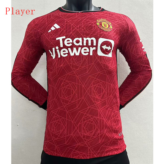 Peamu Maglia Calcio Player Manchester United Prima Manica lunga 2023-2024