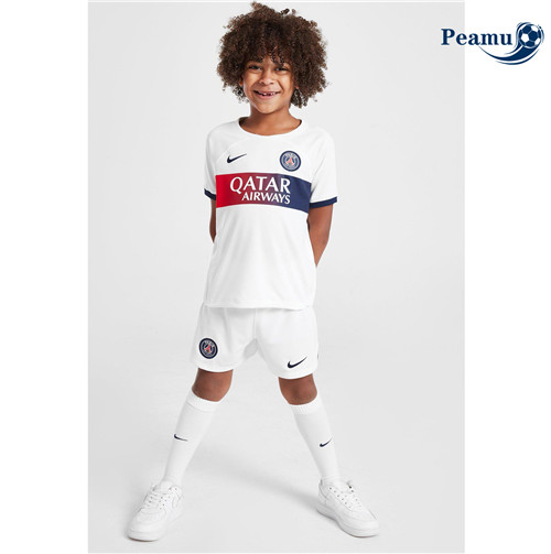 Peamu Maglia Calcio PSG Bambino Seconda Bianco 2023-2024