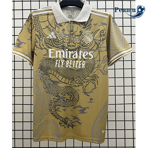 Peamu Maglia Calcio Real Madrid dragon Giallo 2023-2024