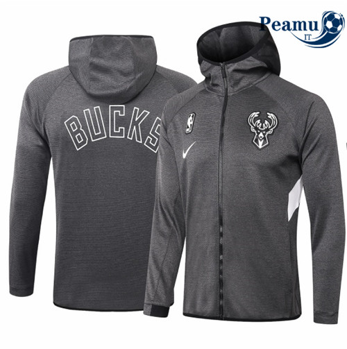 Peamu - Giacca Tuta Calcio A Capuche Milwaukee Bucks - Nero