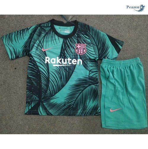 Maglia Calcio Barcellona Bambino Formazione Verde 2020-2021