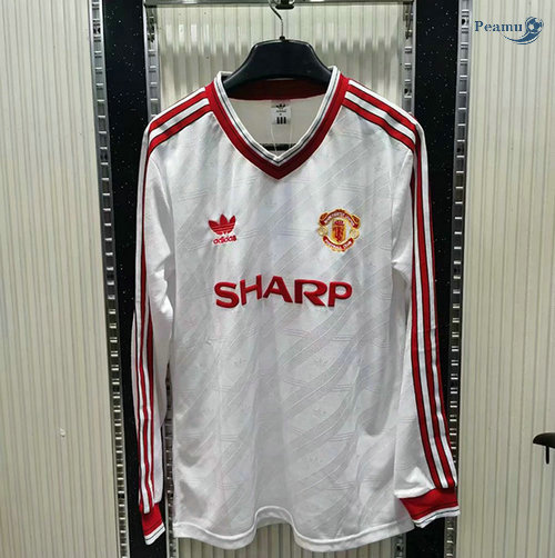 Classico Maglie Manchester United Manica lunga Bianca 1986