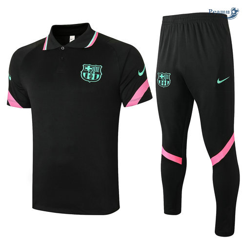 Kit Maglia Formazione POLO Barcellona + Pantaloni Nero 2020-2021