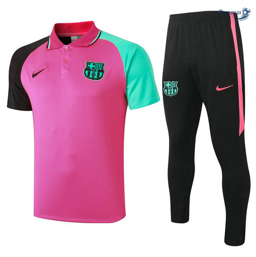 Kit Maglia Formazione POLO Barcellona + Pantaloni Rosa 2020-2021