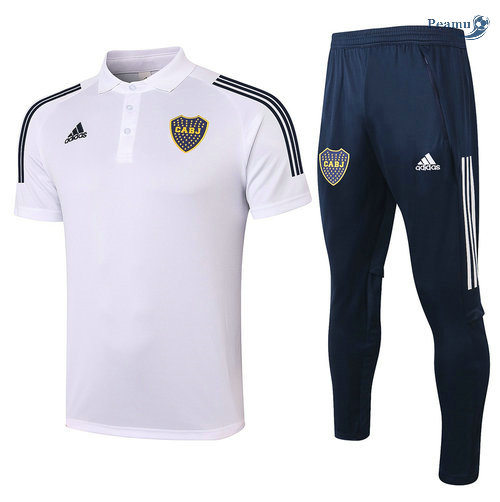 Kit Maglia Formazione POLO Boca Juniors + Pantaloni Bianca 2020-2021