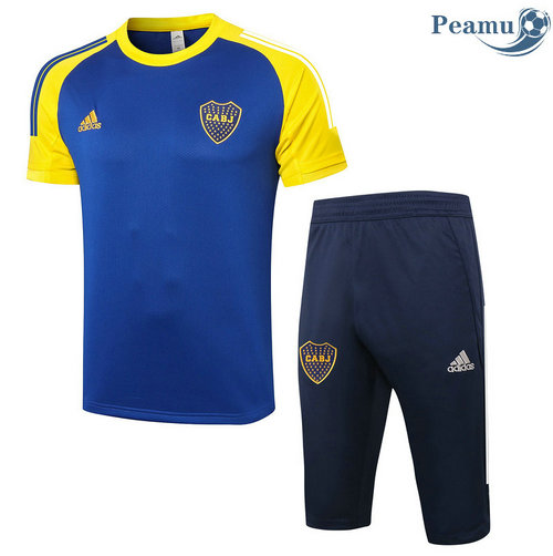 Kit Maglia Formazione Boca Juniors + Pantalonii 3/4 Blu Navy/Giallo 2020-2021