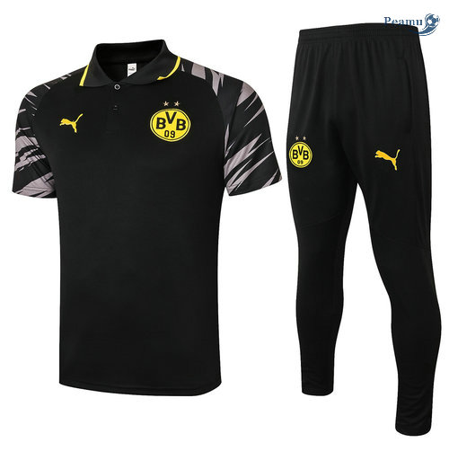 Kit Maglia Formazione POLO Borussia Dortmund + Pantaloni Nero 2020-2021