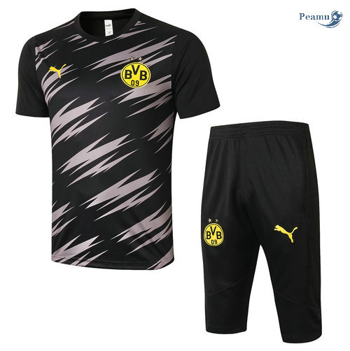 Kit Maglia Formazione Borussia Dortmund + Pantaloni 3/4 Nero 2020-2021
