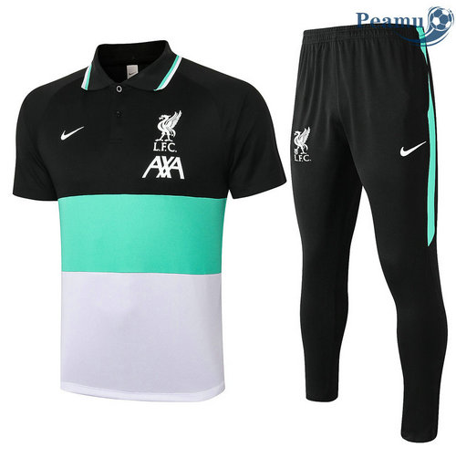 Kit Maglia Formazione Liverpool POLO + Pantalonii Nero/Blu/Bianca 2020-2021