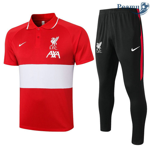 Kit Maglia Formazione Liverpool POLO + Pantalonii Rosso/Bianca 2020-2021