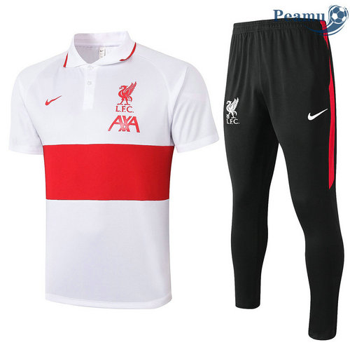 Kit Maglia Formazione Liverpool POLO + Pantalonii Bianca 2020-2021
