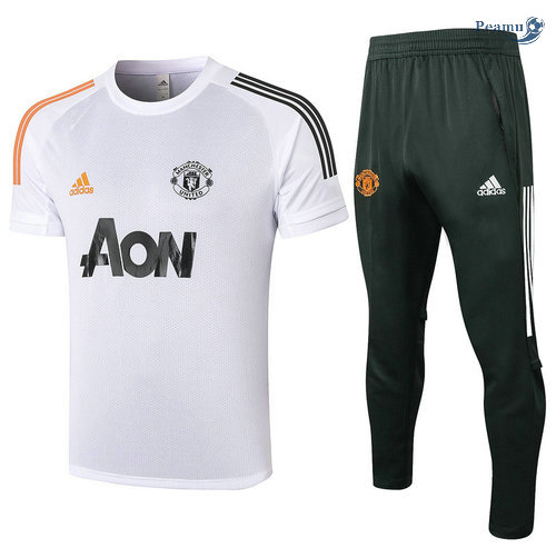 Kit Maglia Formazione Manchester United + Pantaloni Bianca 2020-2021