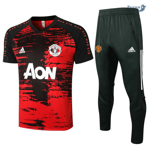 Kit Maglia Formazione Manchester United + Pantaloni Rosso 2020-2021