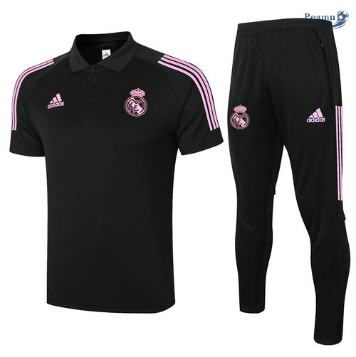 Kit Maglia Formazione POLO Real Madrid + Pantaloni Nero 2020-2021