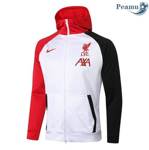 Giacca Calcio à Capuche Liverpool Bianca 2020-2021