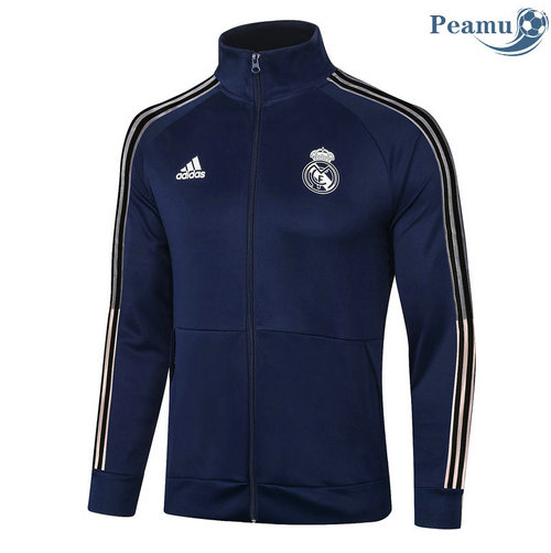 Giacca Calcio Real Madrid Blu Navy Collo Alto 2020-2021